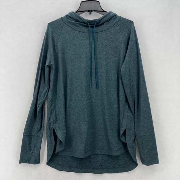 Athleta Uptempo Hoodie Sweatshirt
Women's Large Blue Green Lightweight
Hiking - Picture 2 of 2